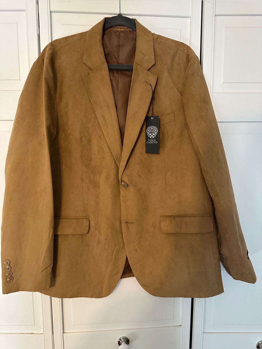Vince Camuto Men's Tan faux Suede Sport Coat